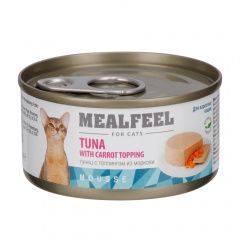 Влажный корм (консервы) для кошек, мусс из тунца с топпингом из моркови, 85 гр.